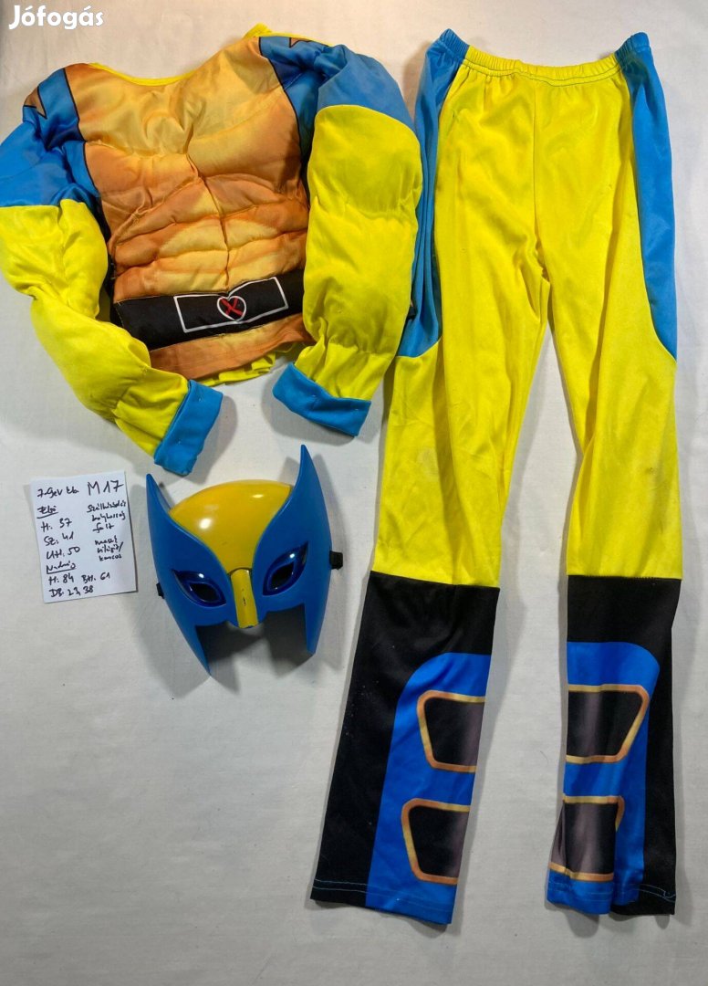 Farkas jelmez, Rozsomák jelmez, Wolverine jelmez 7-9 év M17
