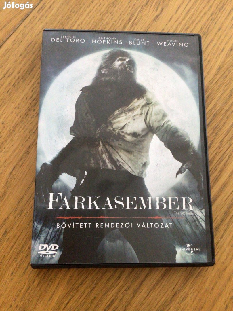 Farkasember DVD Benicio Del Toro Anthony Hopkins Emily Blunt