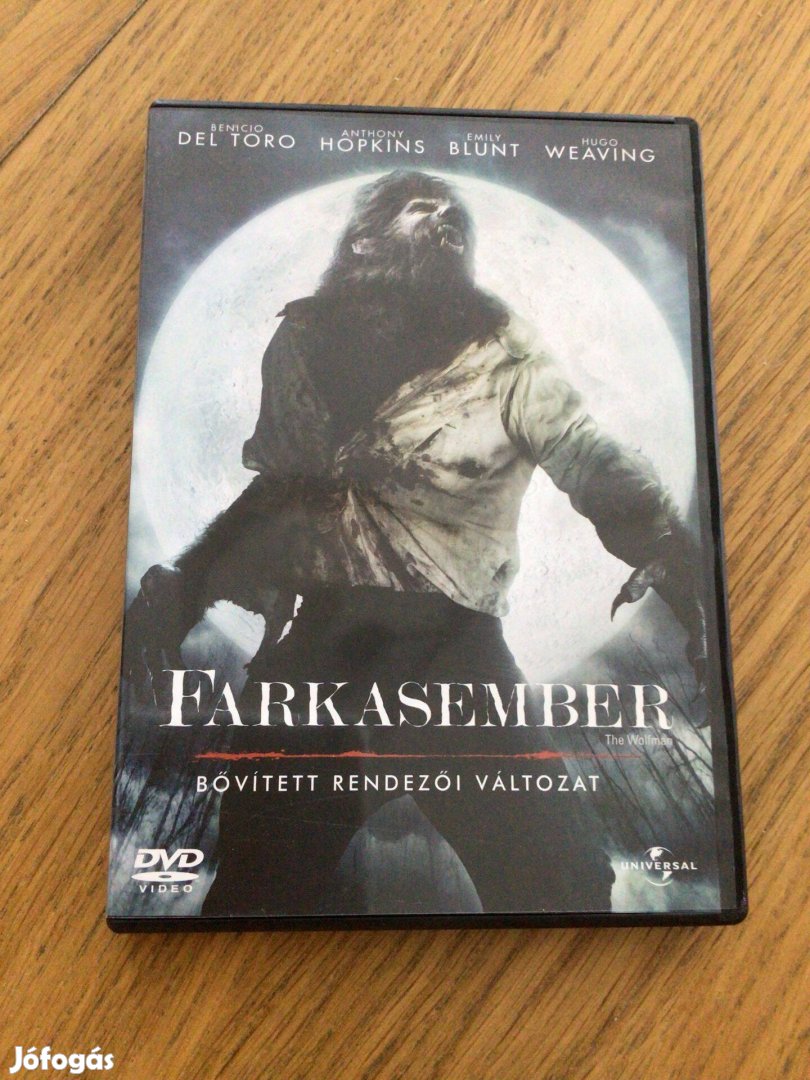 Farkasember DVD Benicio Del Toro Anthony Hopkins Emily Blunt