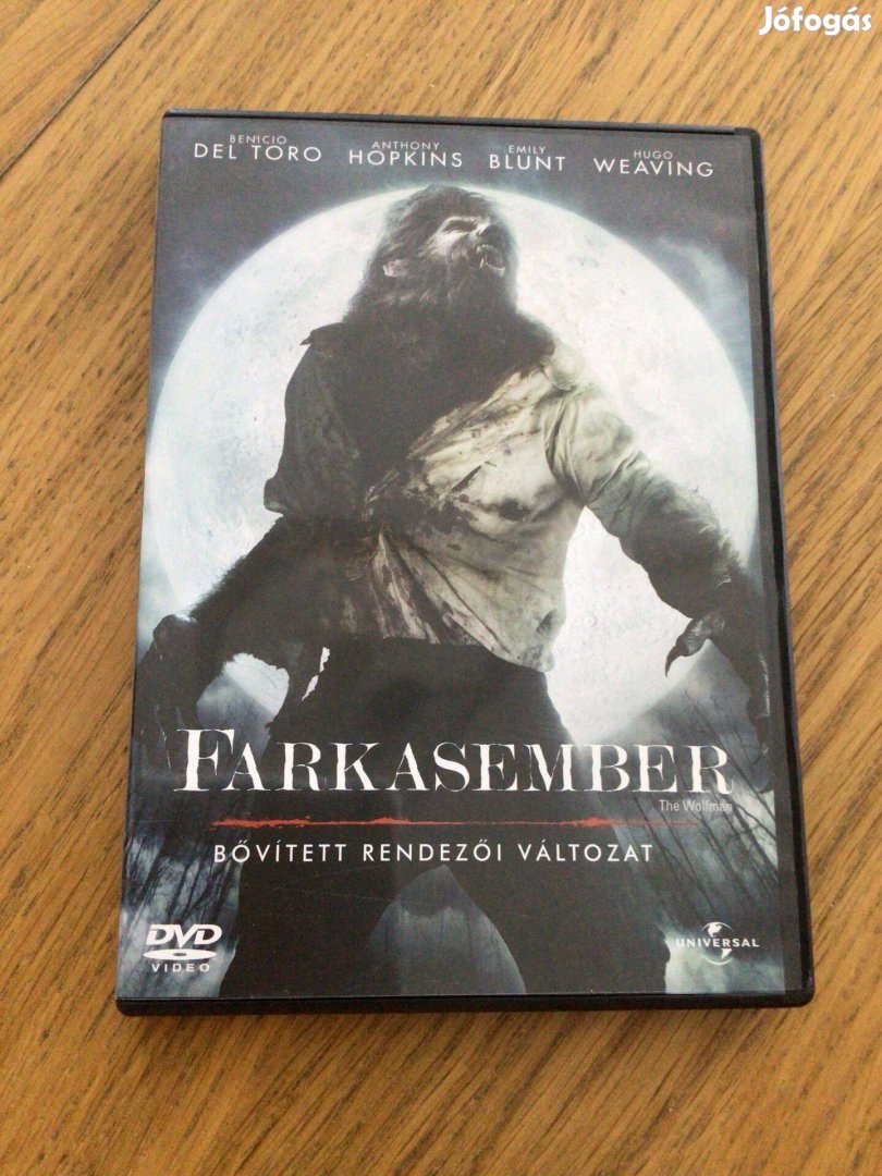 Farkasember DVD Benicio Del Toro Anthony Hopkins Emily Blunt