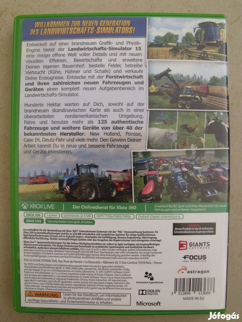 Farming Simulator 15 Xbox 360 Farming Simulator Xbox 360 Ballószög Bács Kiskun 5571