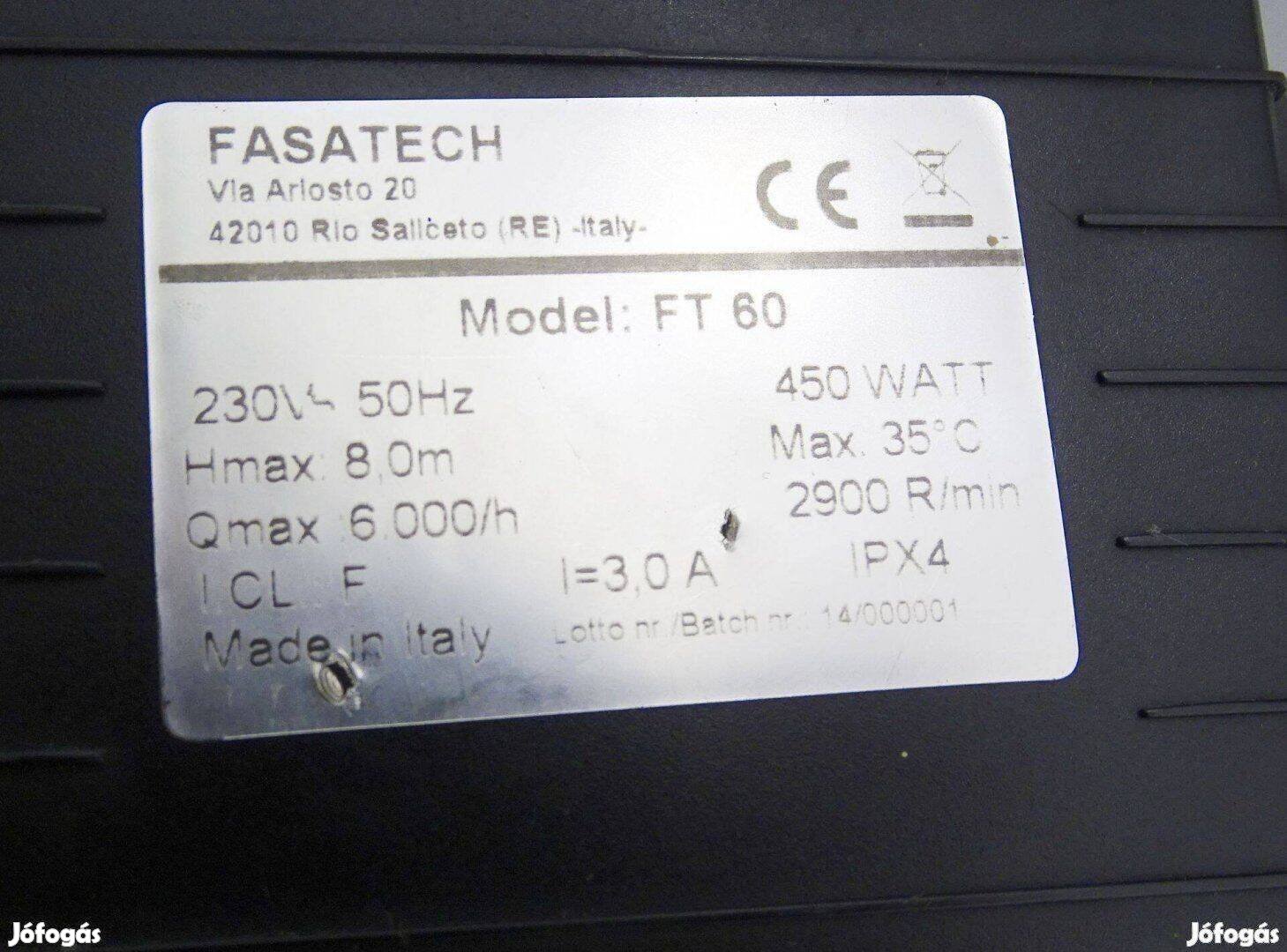 Fasatech medence vízforgató szivattyú keringető szűrő szivattyú