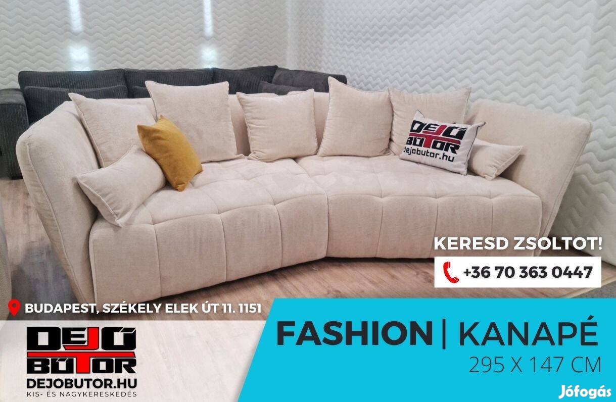 Fashion beige rugós sarok kanapé ülőgarnitúra 295x147 cm fix bútor