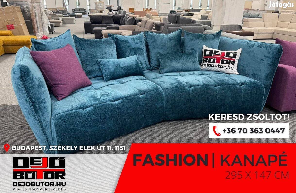 Fashion blue rugós sarok kanapé ülőgarnitúra 295x147 cm fix bútor