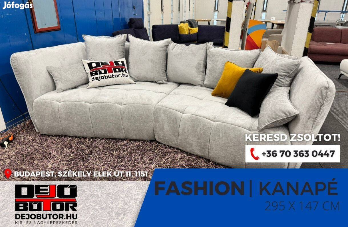 Fashion világos szürke rugós kanapé ülőgarnitúra 295x147 cm