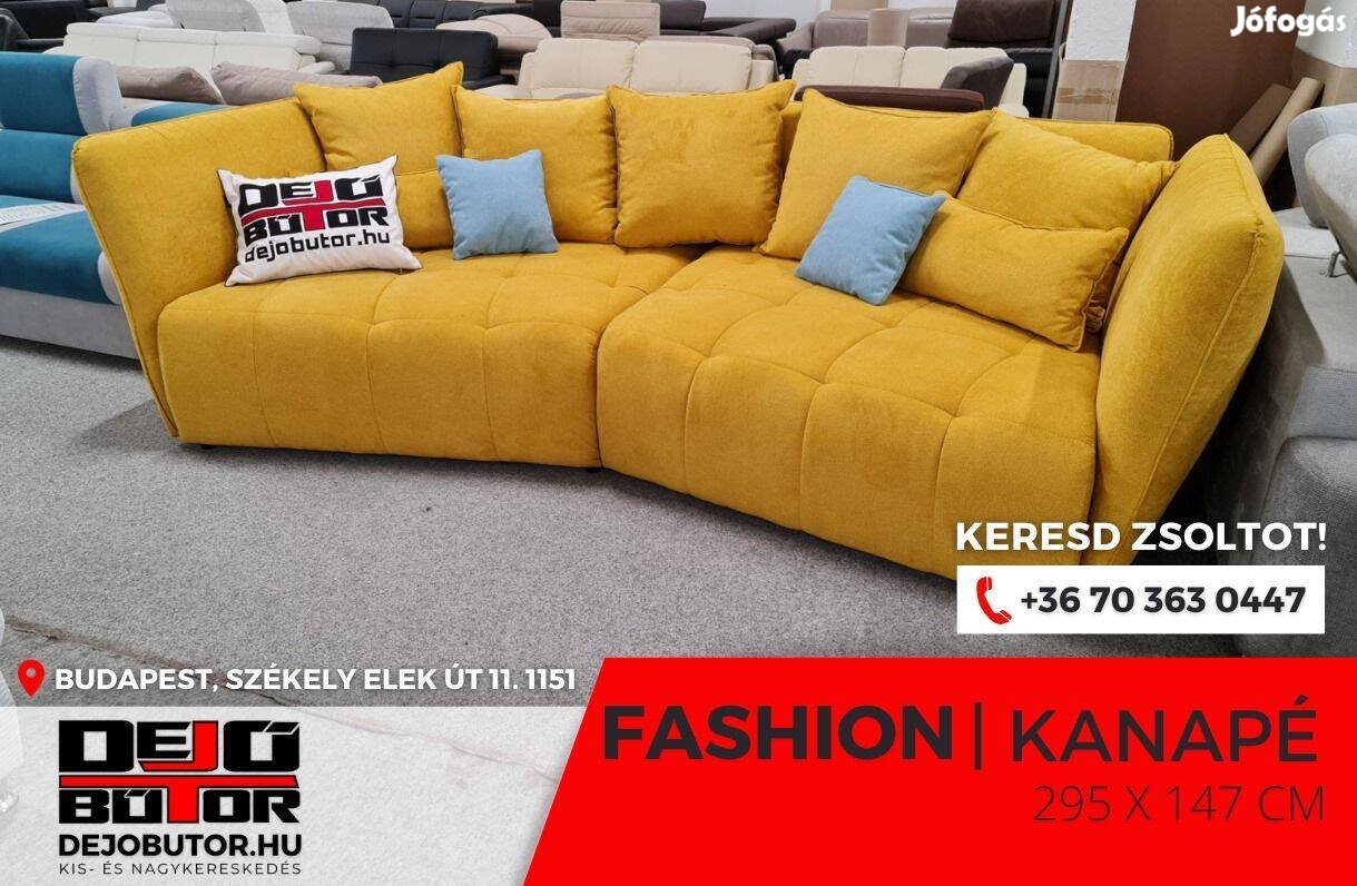 Fashion yellow rugós sarok kanapé ülőgarnitúra 295x147 cm fix bútor