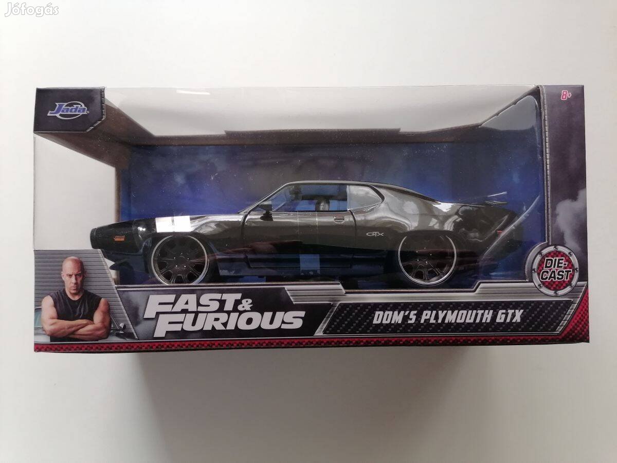 Fast & Furious Halálos Iramban Dom's Plymouth Gtx 1:24 Autó modell