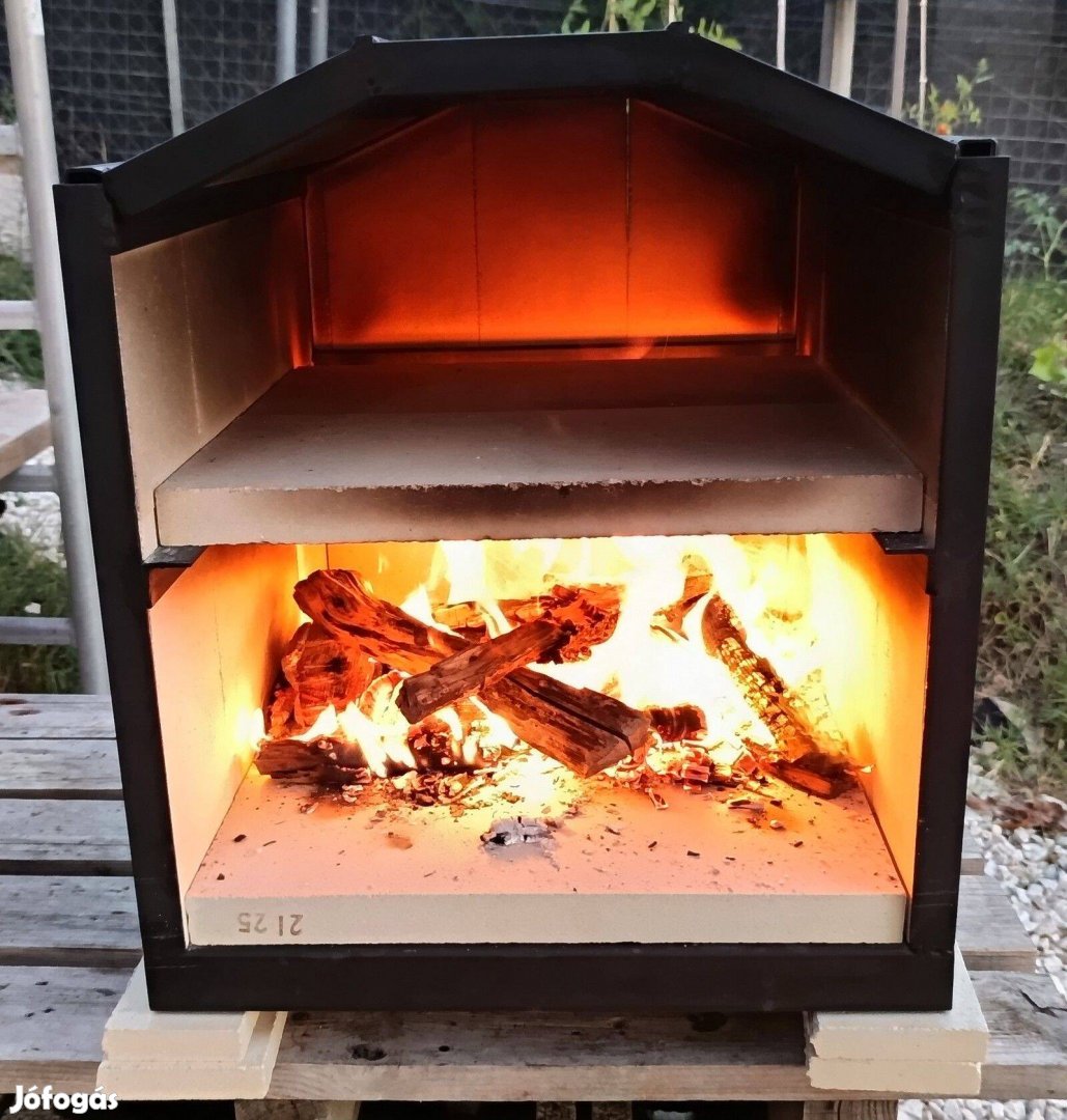 Fatüzeléses pizzakemence, szétszedhető, szállítható pizza