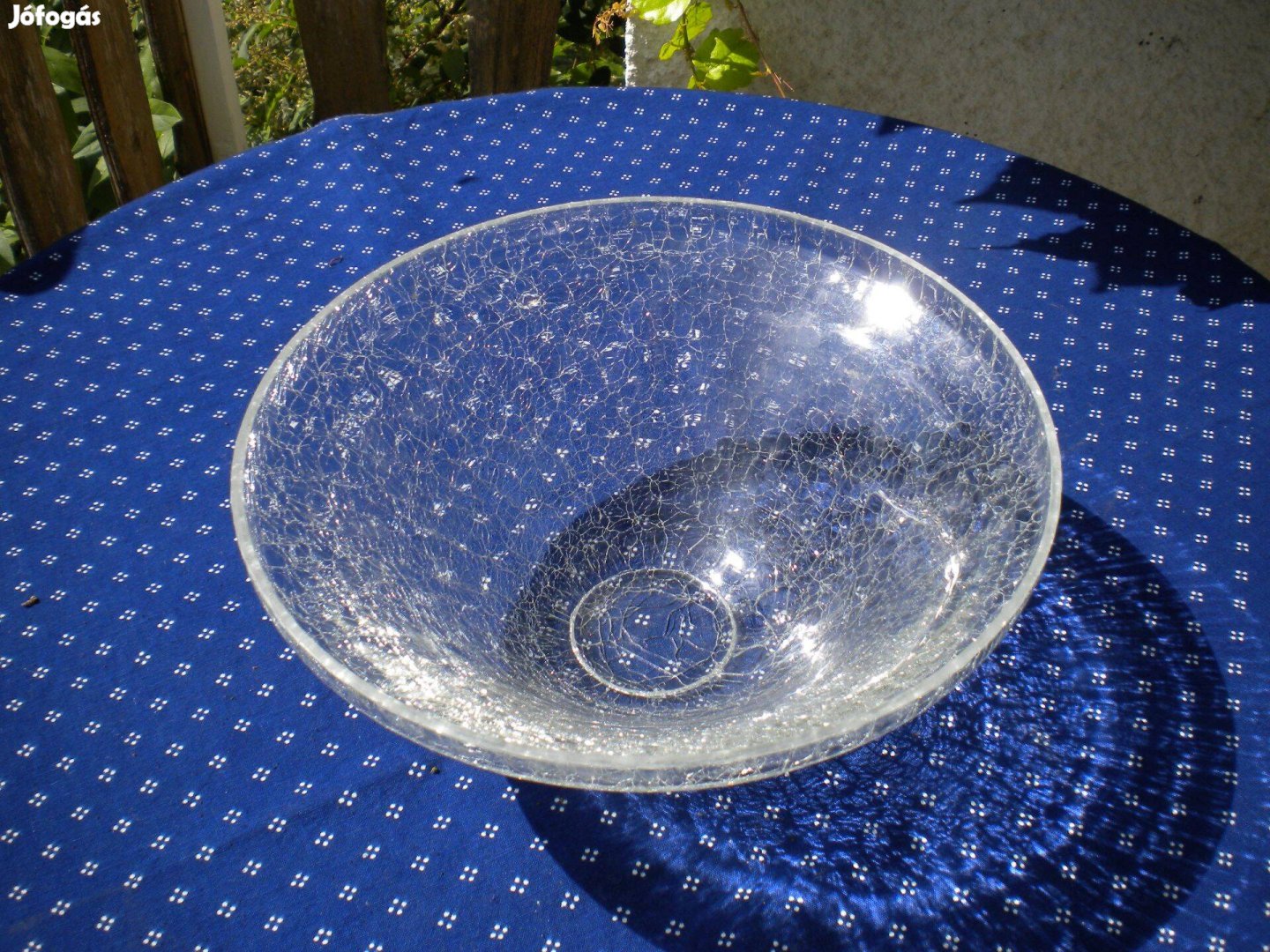 Fátyol kraklé üvegtál asztalközép