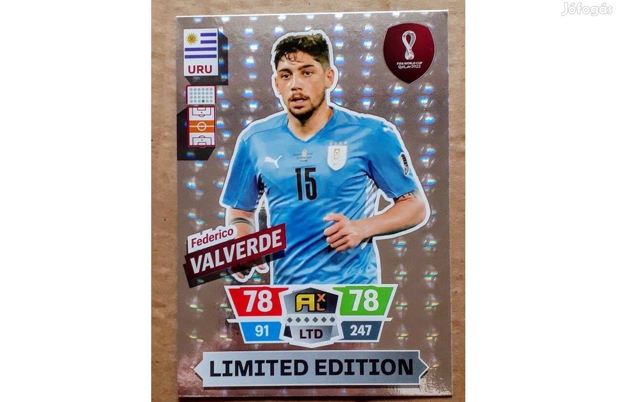 Federico Valverde Uruguay XXL Limited focis kártya WC Qatar 2022