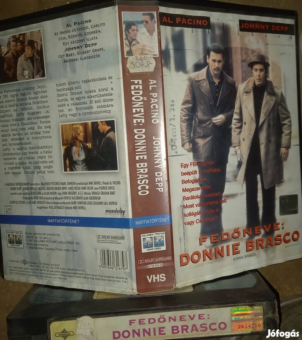 Fedő neve: Donnie Brasco - krimi vhs -Johnny Depp