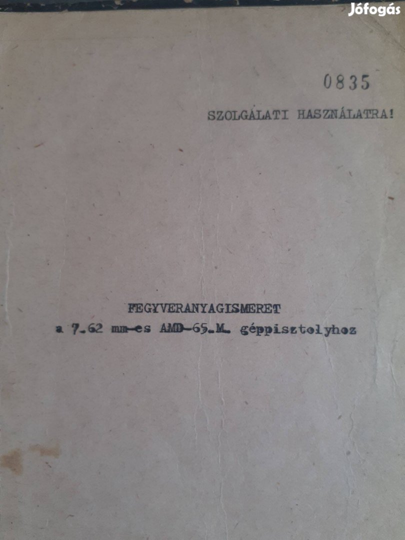 Fegyveranyagismeret füzetek