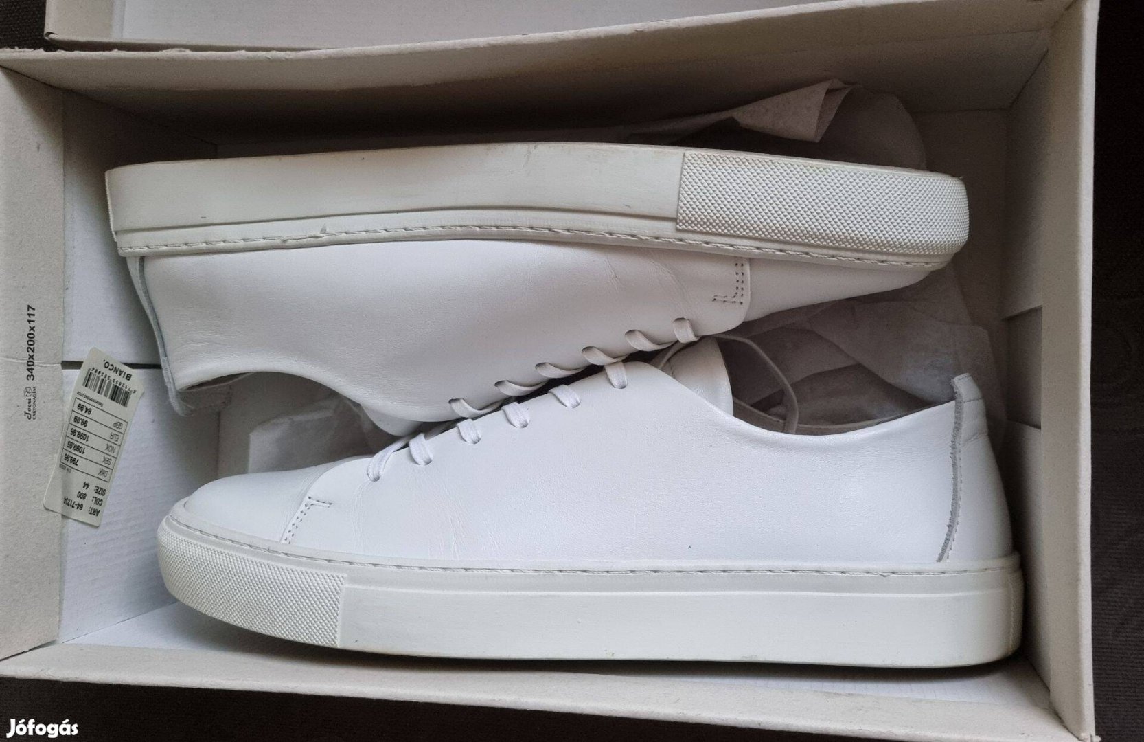 Fehér Bianco bőr sneaker, 44-es méretben / Bolti ára 100 EUR