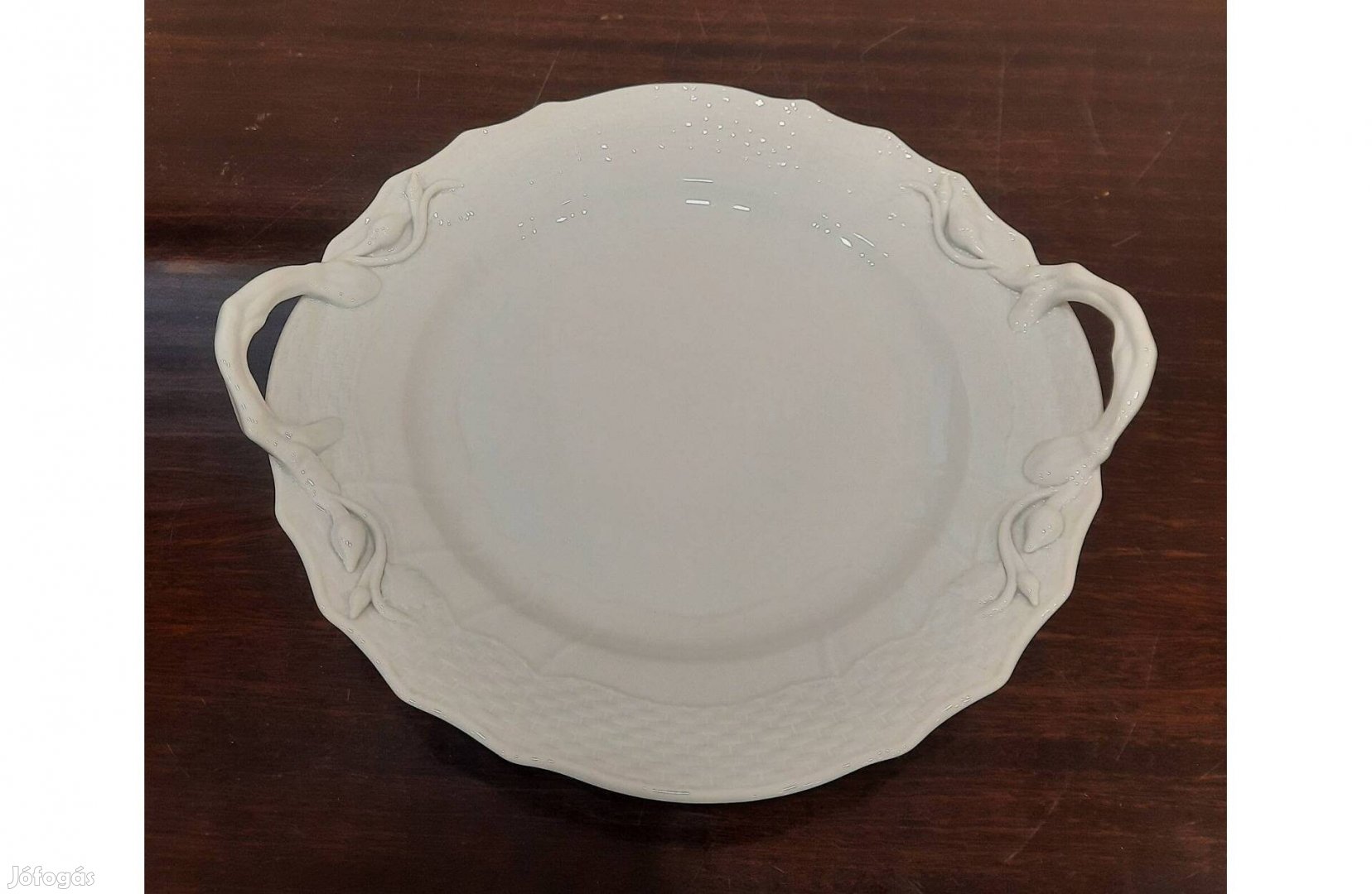 Fehér Herendi porcelán füles süteményes kínáló tál eladó