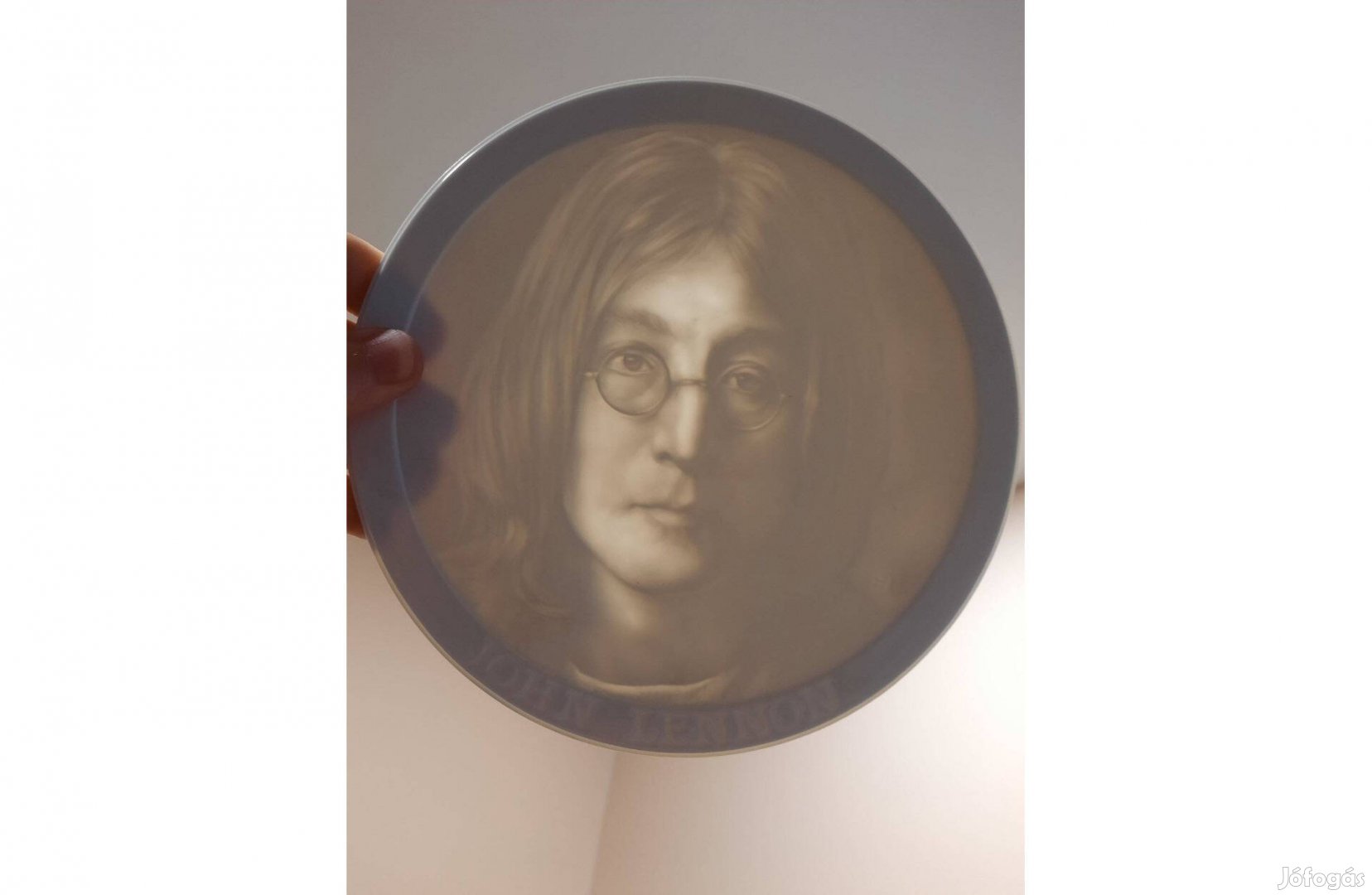 Fehér Herendi porcelán litofán John Lennon emlék plakett eladó!