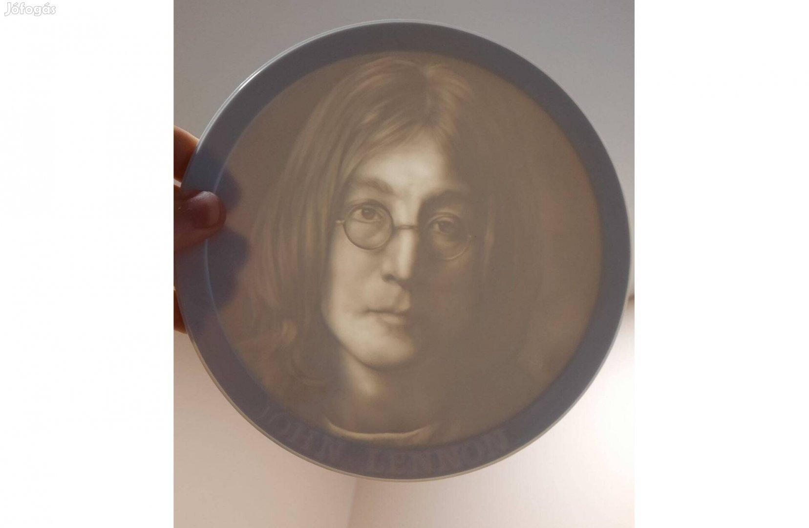 Fehér Herendi porcelán litofán John Lennon emlék plakett eladó!