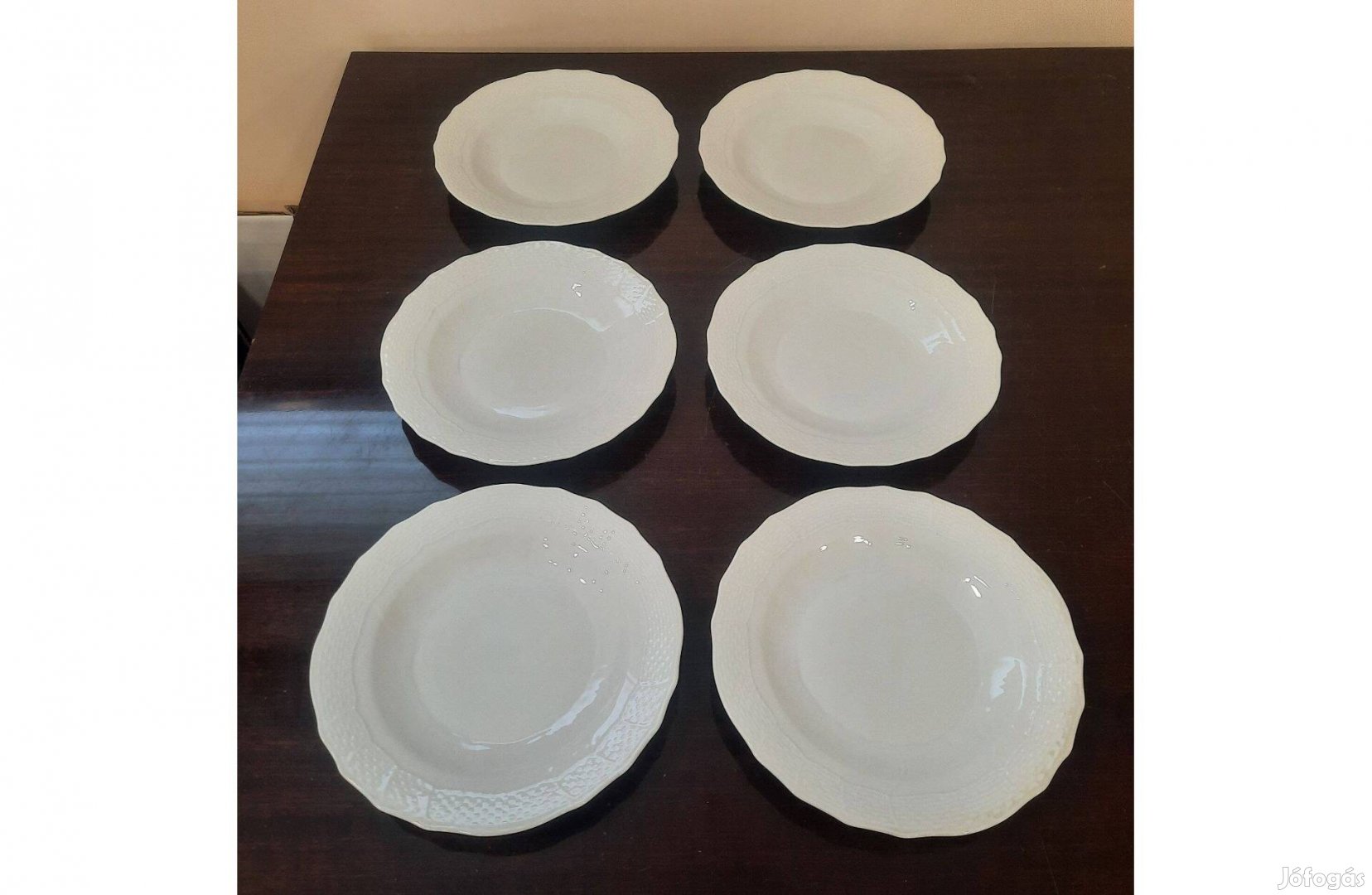 Fehér Herendi porcelán süteményes, desszertes tányér készlet eladó!