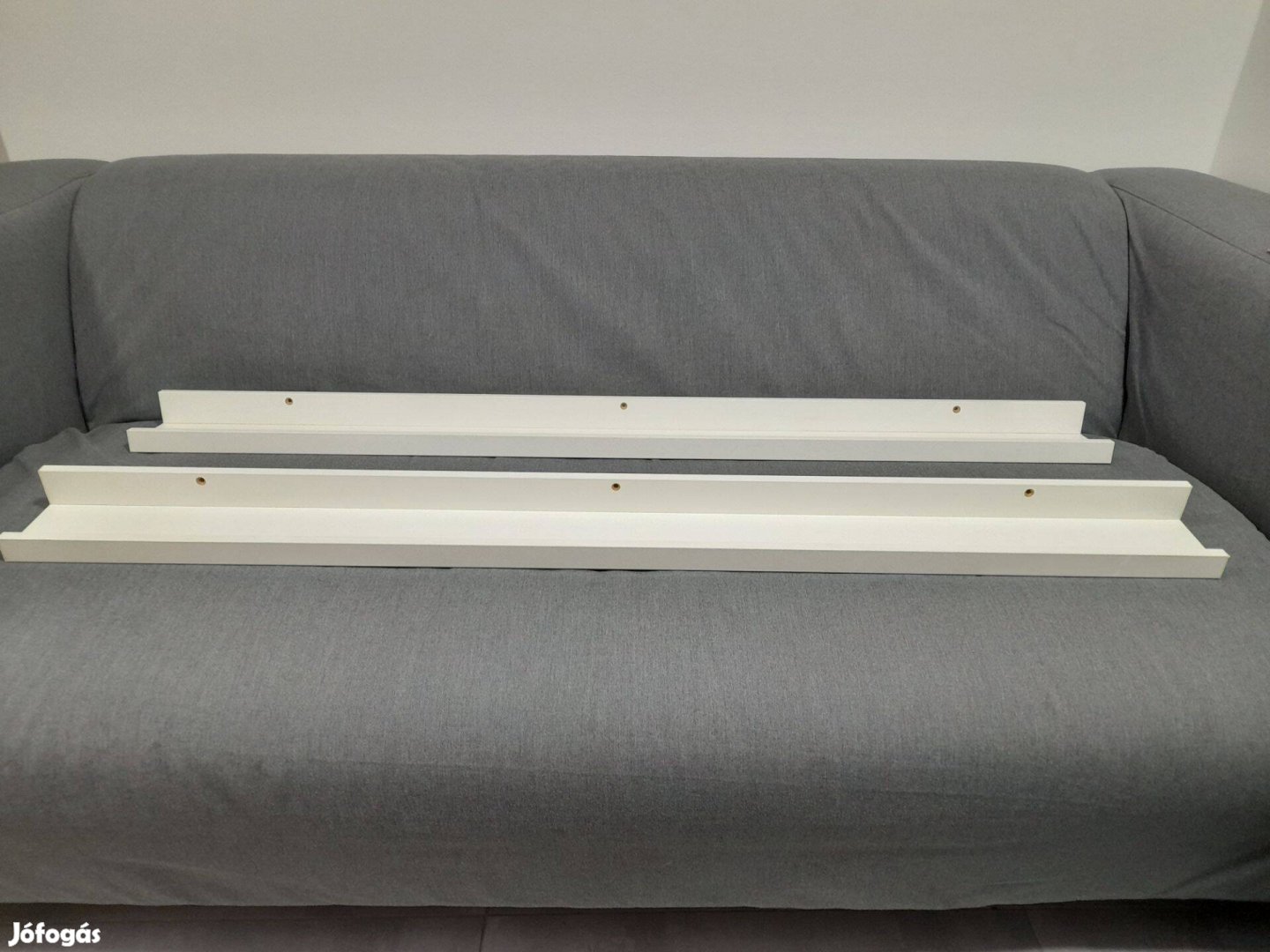 Fehér IKEA Ribba 115 cm-es képtartó polc