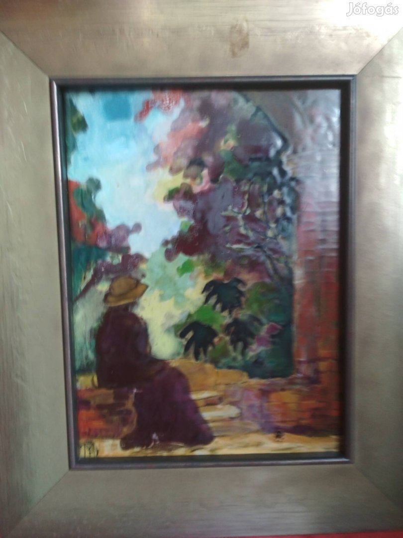 Fehér Margit Tűzzománc 15x20 cm Hibátlan Gyönyörű Bp.IV XIV.