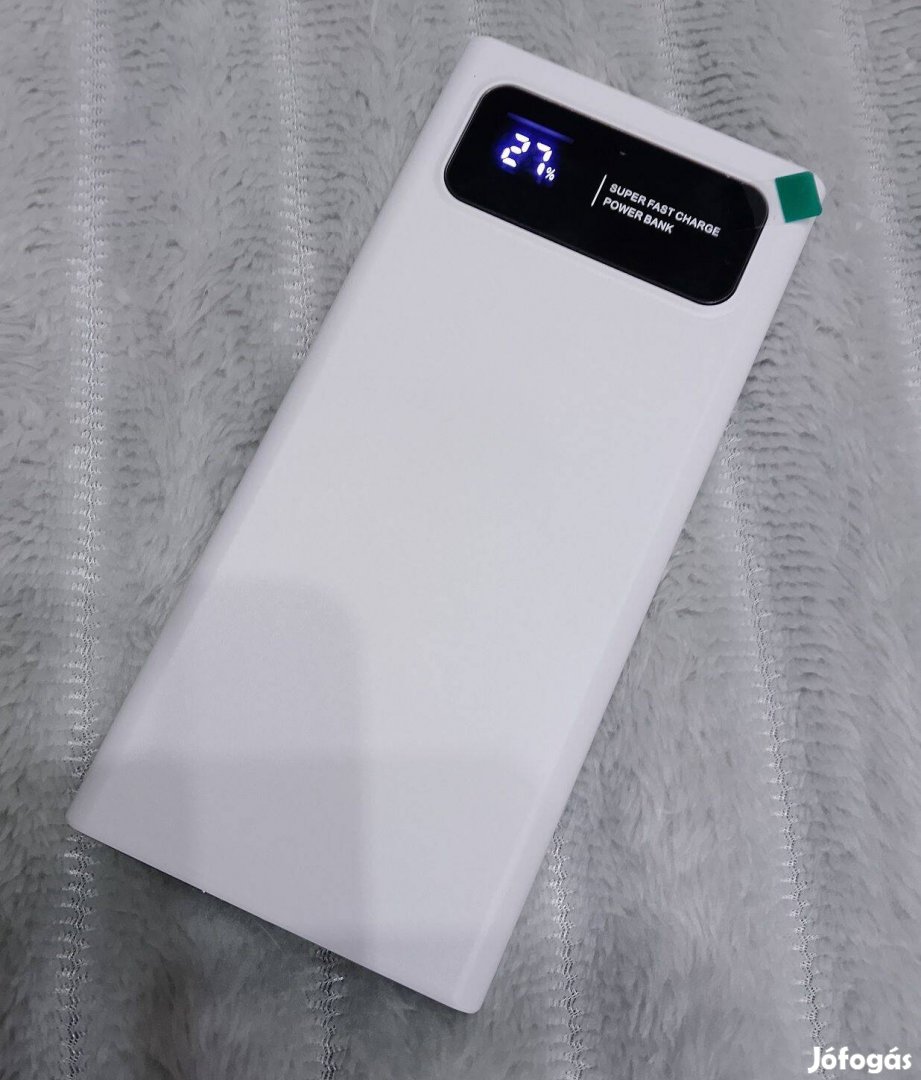 Fehér Powerbank tartalék hordozható pót akkumulátor 10000mAh