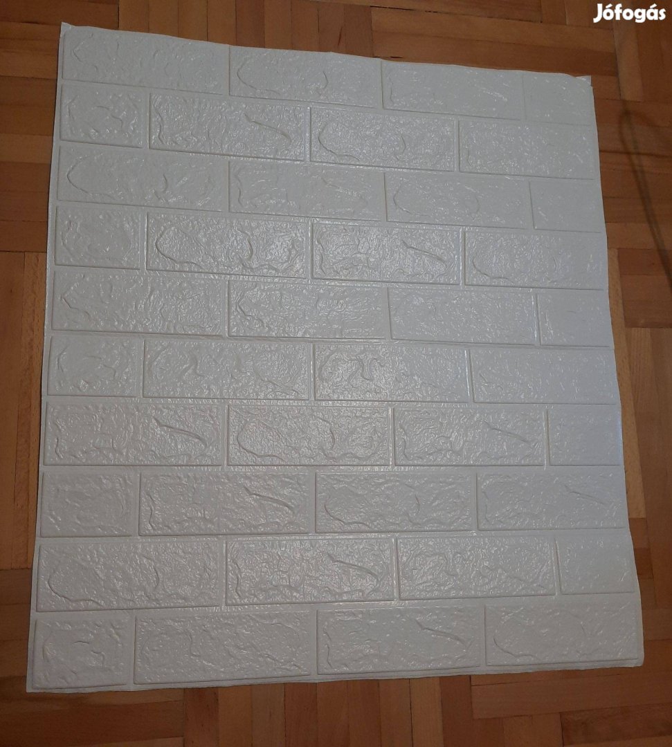 Fehér, tégla mintázatú, domború dekor fólia 77×70cm/lap