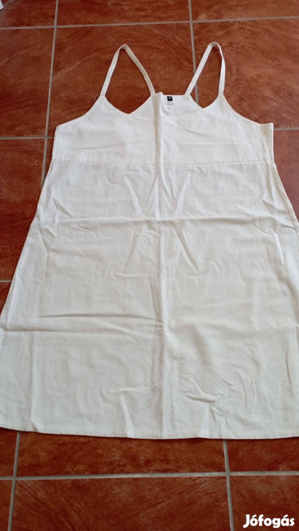 Fehér, új, lenes ruha M-es méretben eladó!