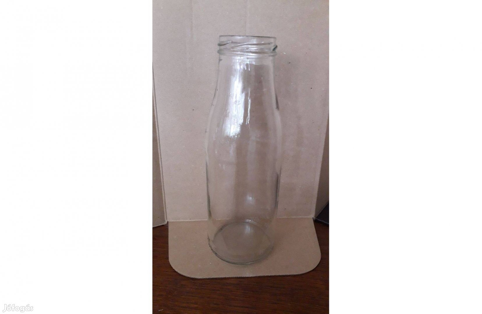Fehér dekorációs dekor üveg váza 20 cm tiszta hibátlan