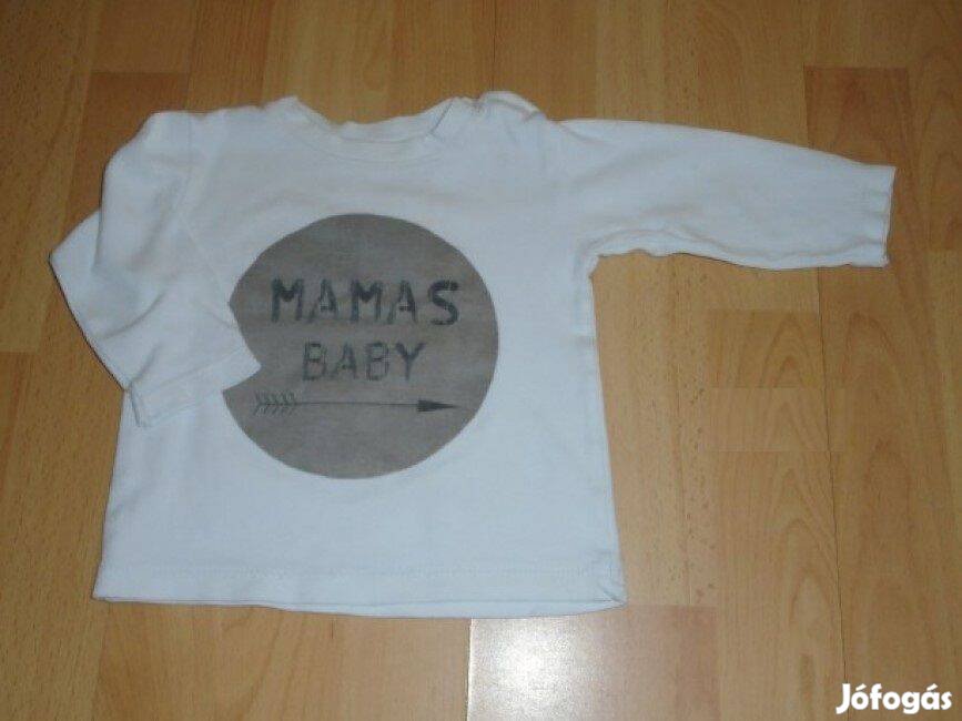 Fehér és mintás hosszú ujjú póló felső 12-18 hó méret 86