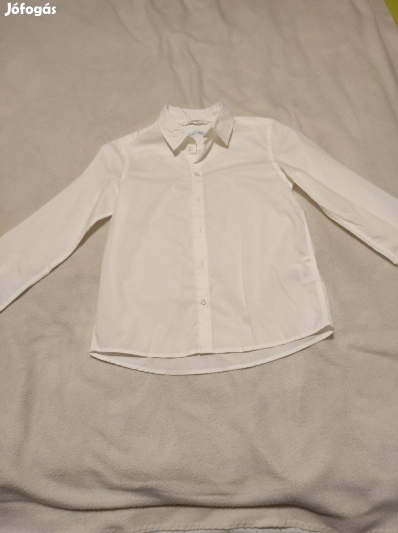 Fehér fiú hosszú ujjú ing 134-es, olcsón eladó