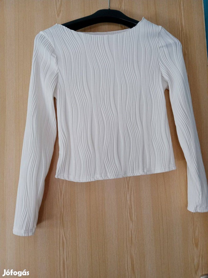 Fehér hosszú ujjú fehér blúz S