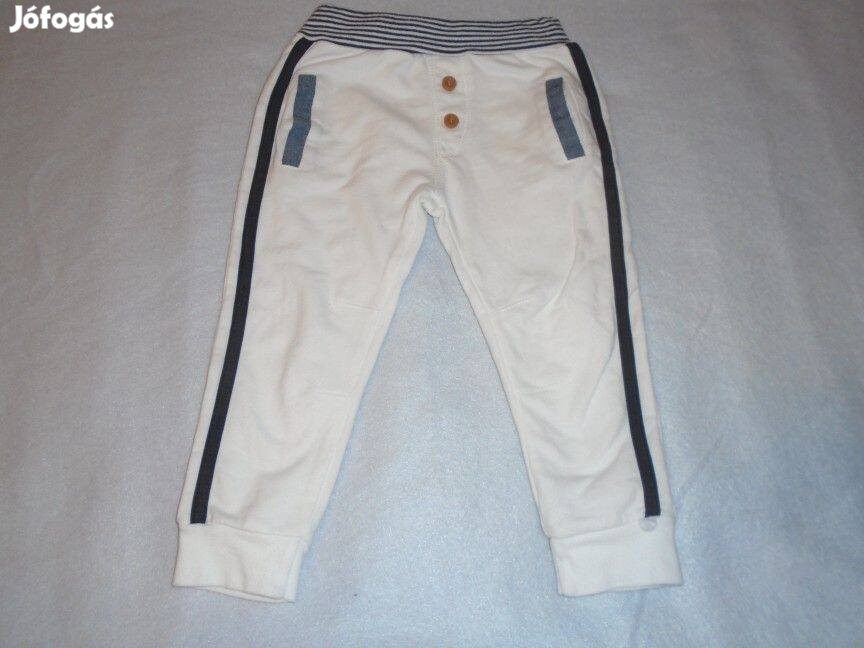 Fehér jogger szabadidőnadrág 12-18 hó méret 86