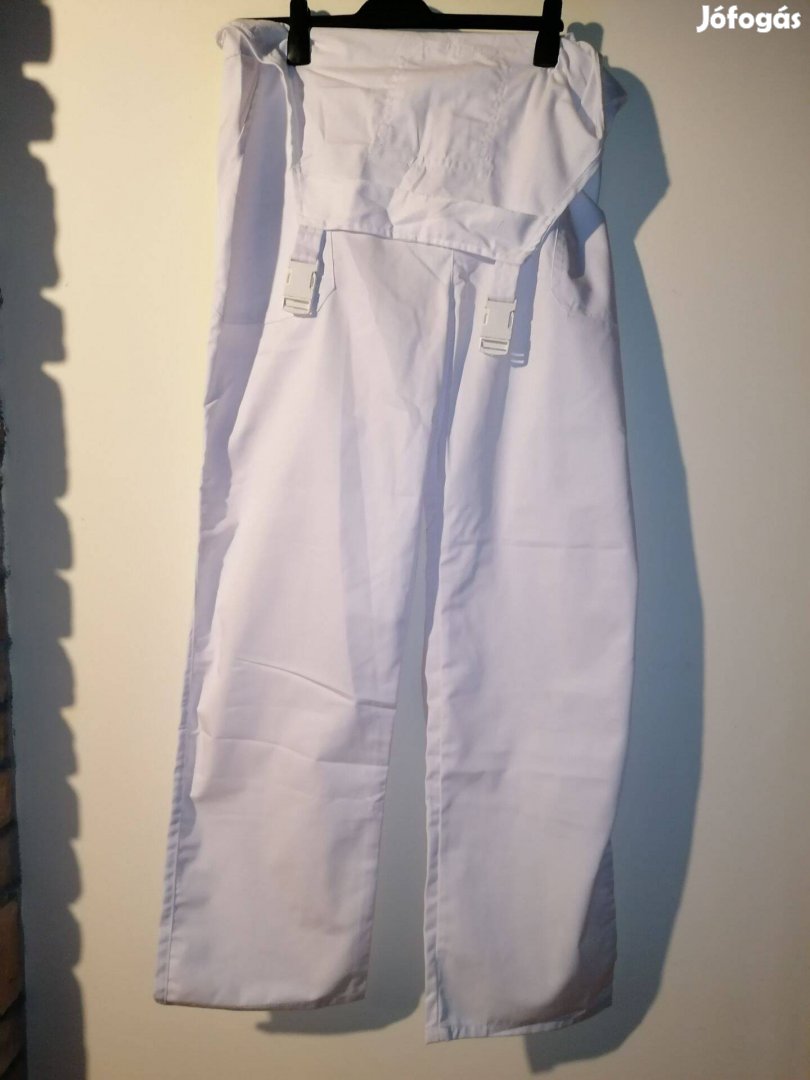 Fehér kantáros oldalzsebes nadrág kertésznadrág