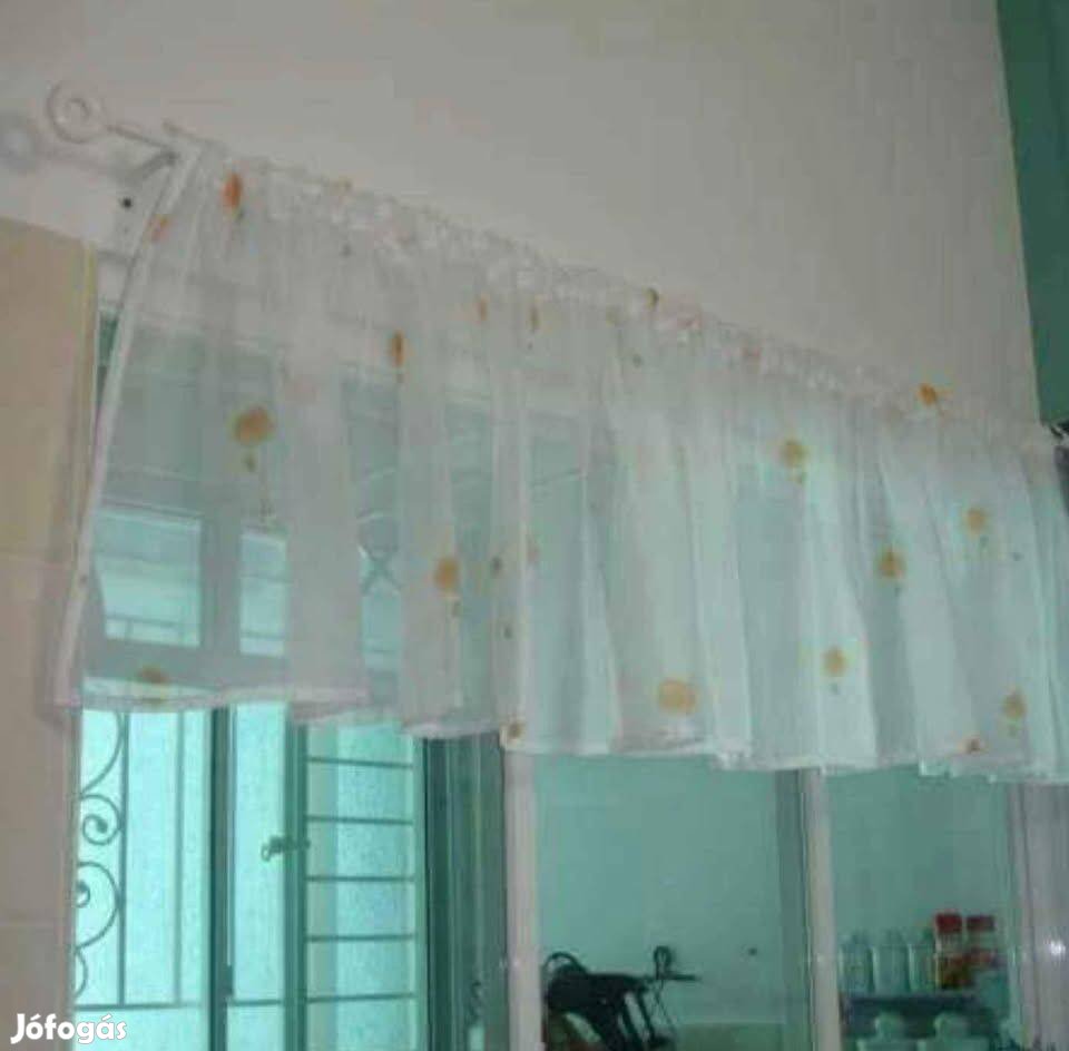 Fehér karnis függönytartó, vitrazs függöny rúd 2db 140cm