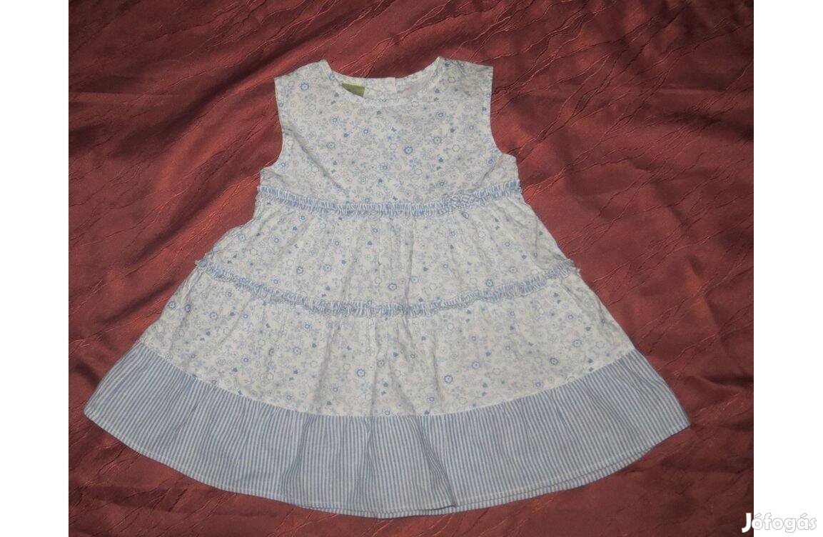 Fehér kék mintás ruha 9-12 hó 74 - 80 Tiny Ted h:46 cm mb:57 cm