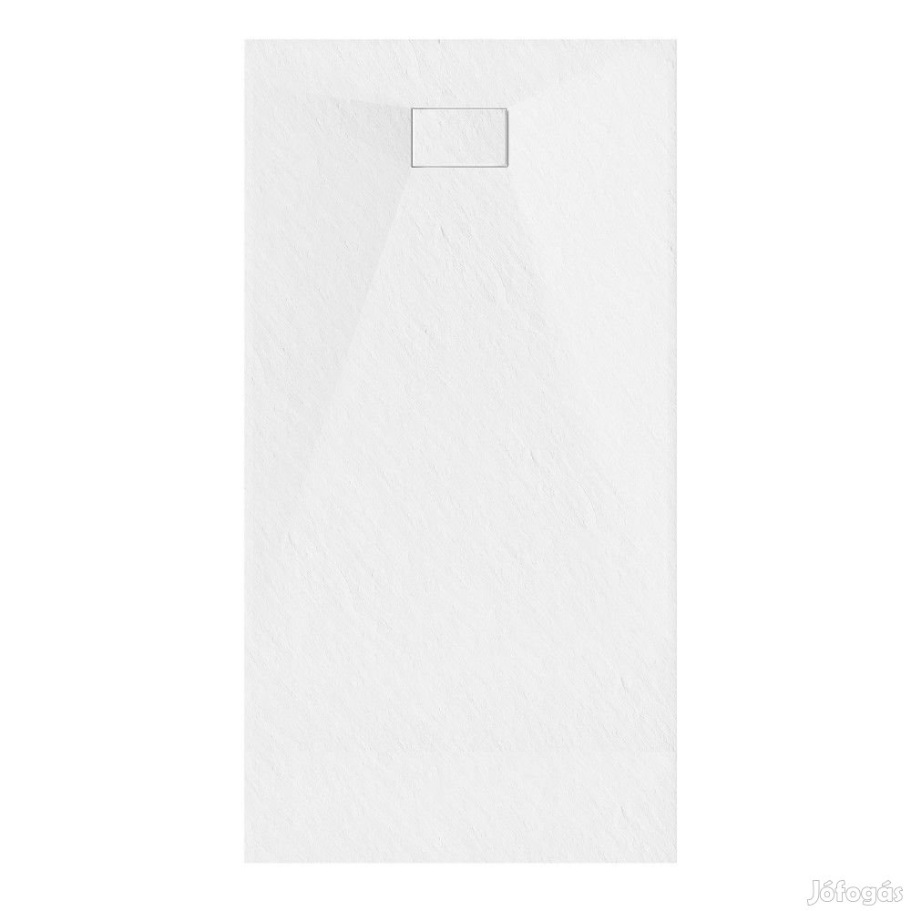 Fehér kőhatású zuhanytálca 70 x 150 cm + ajándék szifonkészlet | Well