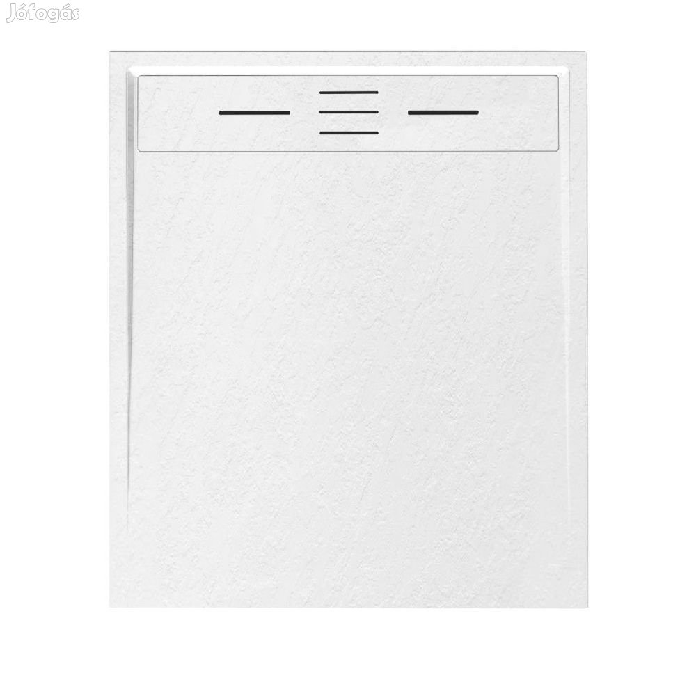 Fehér kőhatású zuhanytálca 80 x 90 cm + ajándék szifonkészlet | Wella