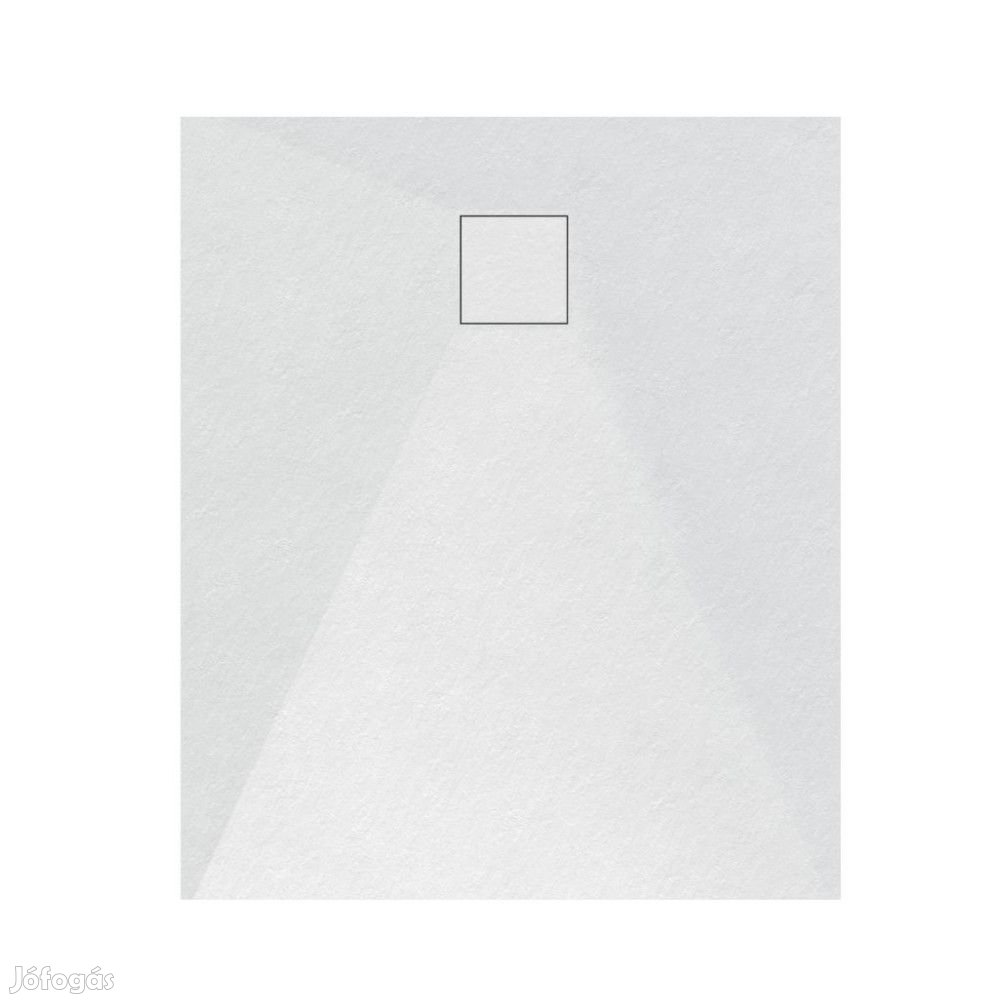 Fehér kőhatású zuhanytálca 80 x 90 cm + ajándék szifonkészlet | Wella