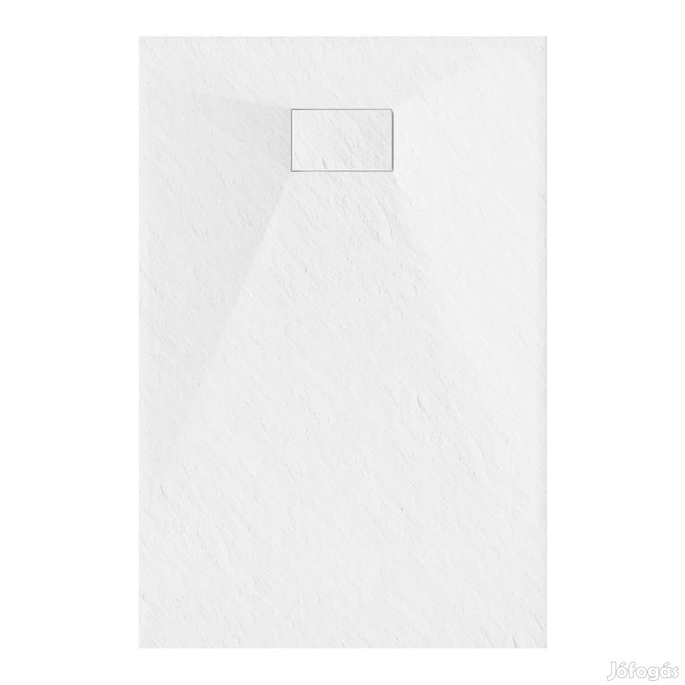 Fehér kőhatású zuhanytálca 90 x 120 cm + ajándék szifonkészlet | Well