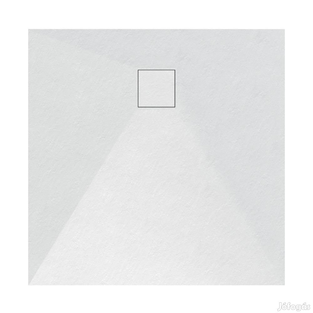 Fehér kőhatású zuhanytálca 90 x 90 cm + ajándék szifonkészlet | Wella