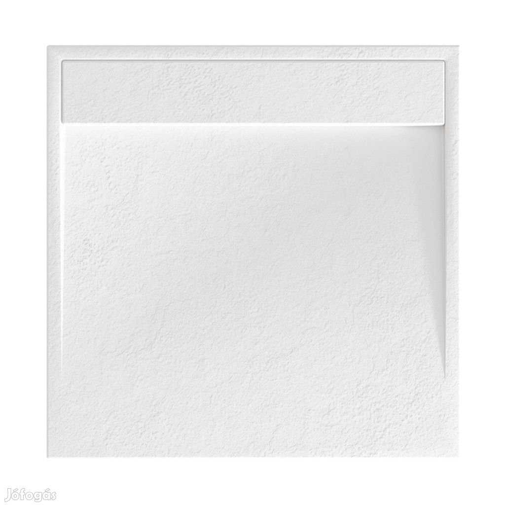Fehér kőhatású zuhanytálca rejtett lefolyóval 80 x 80 cm + ajándék sz