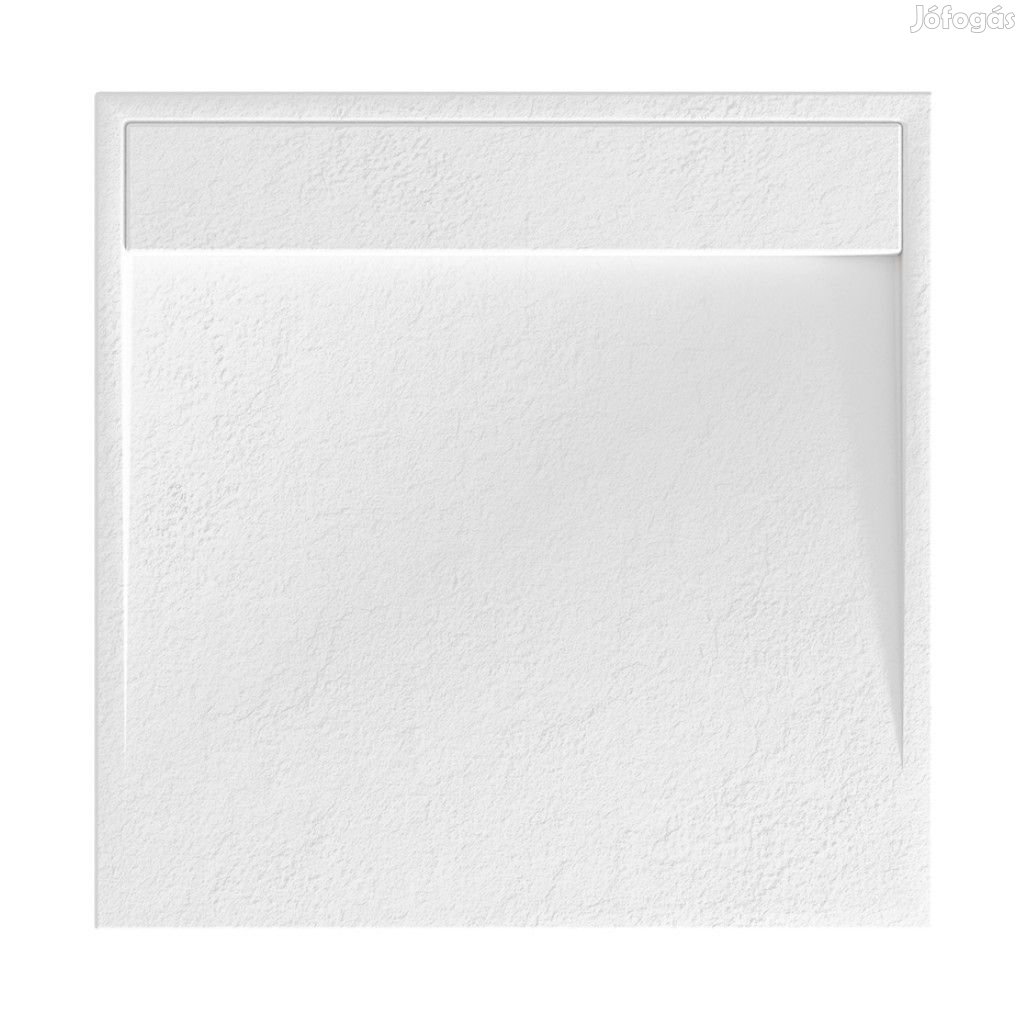 Fehér kőhatású zuhanytálca rejtett lefolyóval 90 x 90 cm + ajándék sz