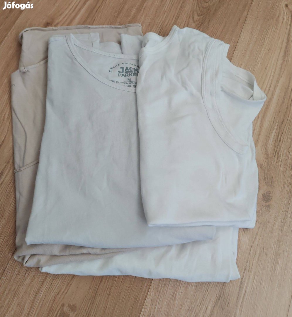 Fehér pamut férfi póló szett 5 db