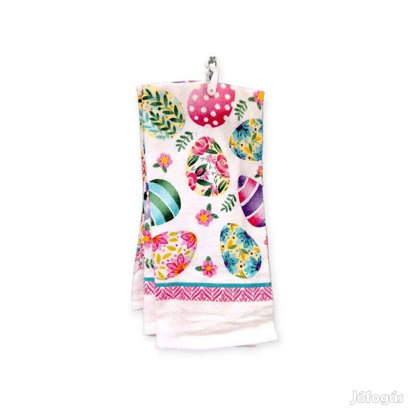 Fehér pamut konyharuha pasztell színű húsvéti tojásokkal