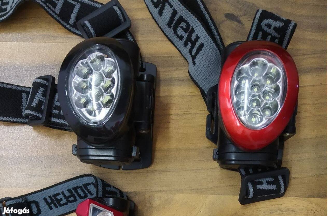 Fehér piros Fejlámpa 1db AA és 3db AAA elemmel headlamp LED lámpa