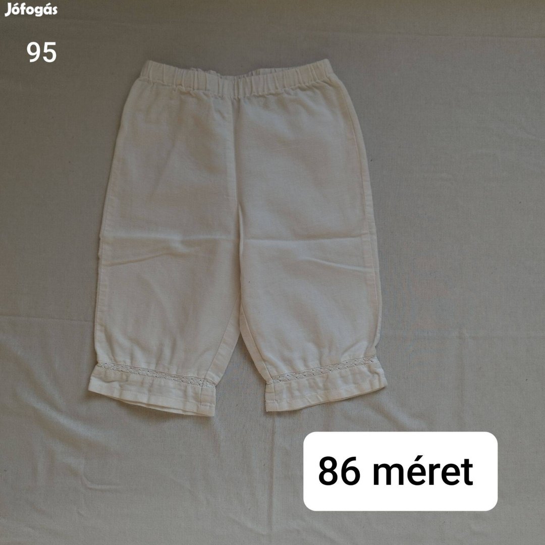 Fehér rövd nadrág 86 méret