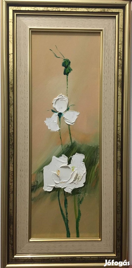 Fehér rózsaszál - Sárga rózsa festmények