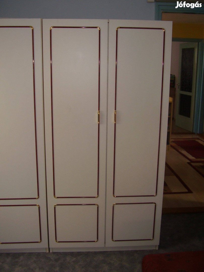 Fehér ruhásszekrény akasztós és rakodós 90x60x180cm (3db)