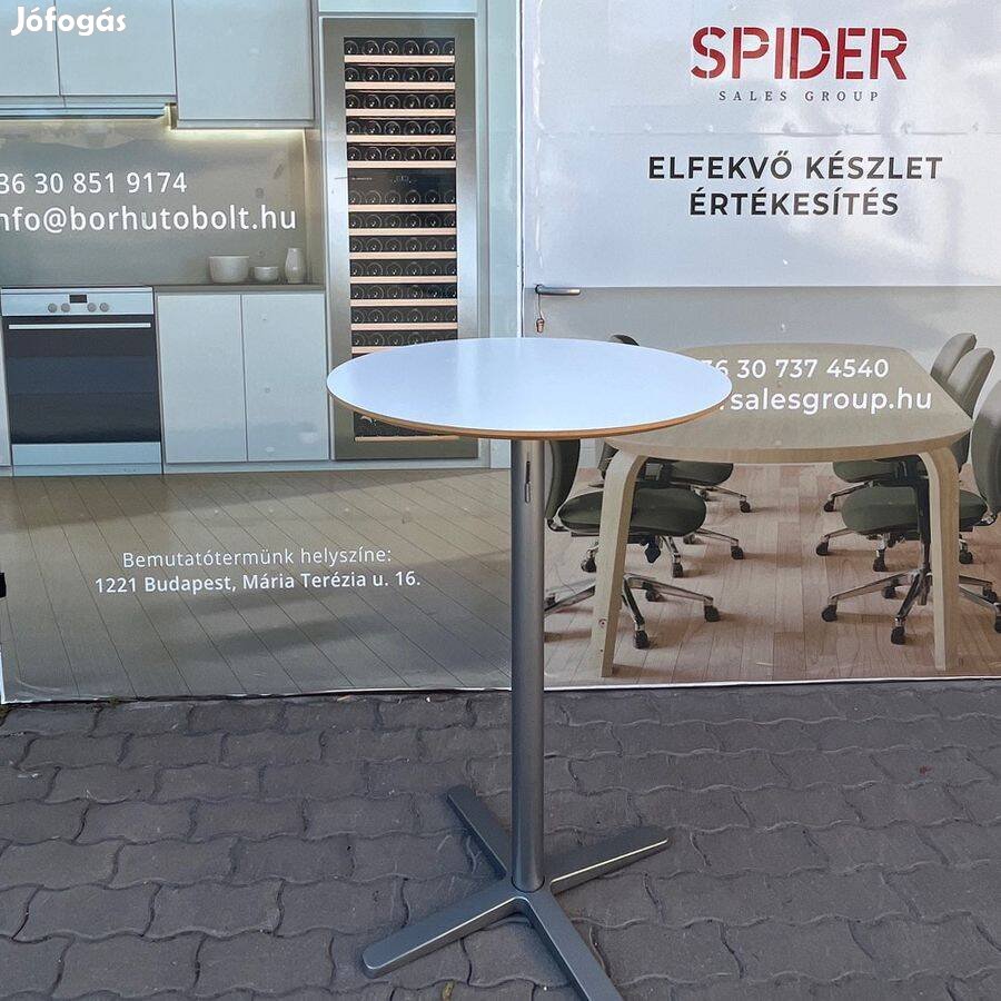 Fehér színű, magas kerekasztal, körasztal, IKEA Billsta - használt