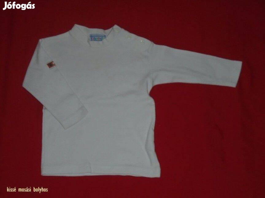 Fehér színű hosszú ujjú felső 9-12 hó méret 74 80