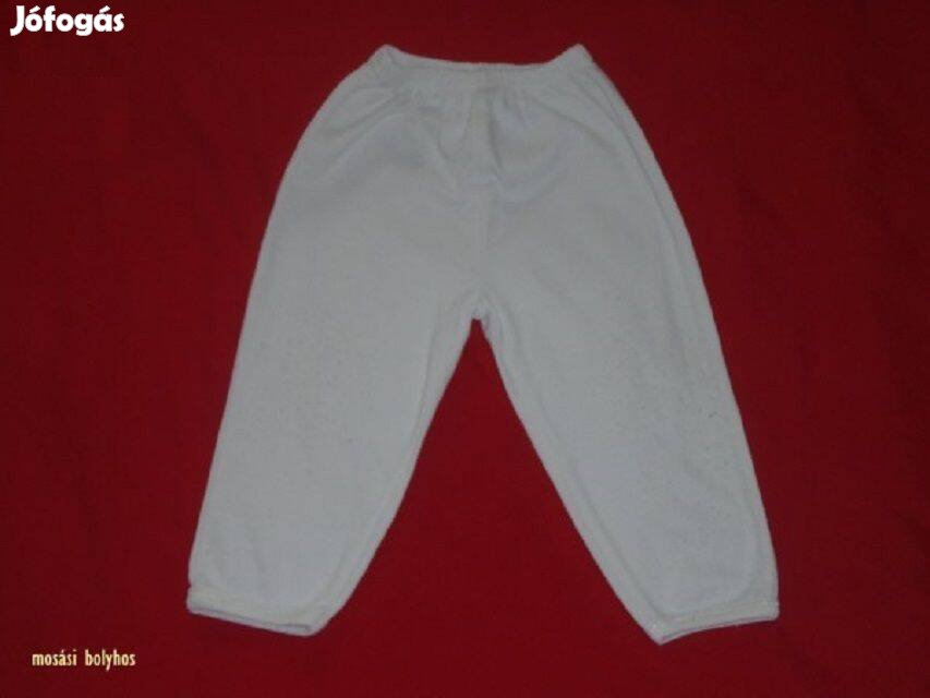 Fehér színű nadrág 9-12 hó (méret 80) fehér nadrág